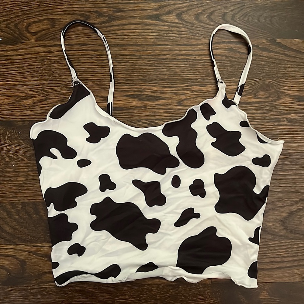 Cow Print Crop Top